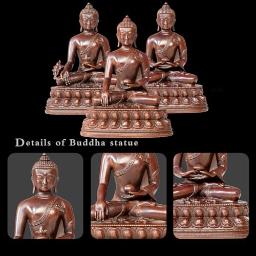 Small Buddha Statue Indoor, Handmade Pure Copper 4.7inches Sakyamuni-second-gen