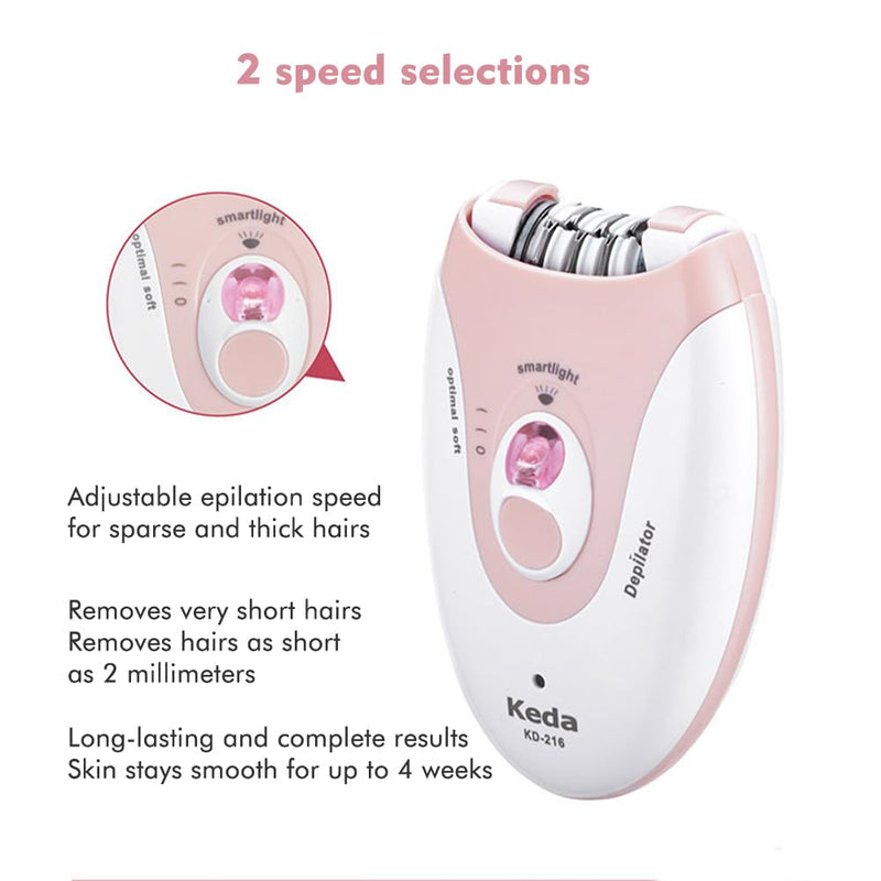 [Australia] - Women's Epilator with a Mini Cleaning Brush, Women's Facial Epilator with LED Light, Women's Electric Shaver for Women, Face, Body, Armpit, Bikini, Leg (COLOR: pink) Pink 