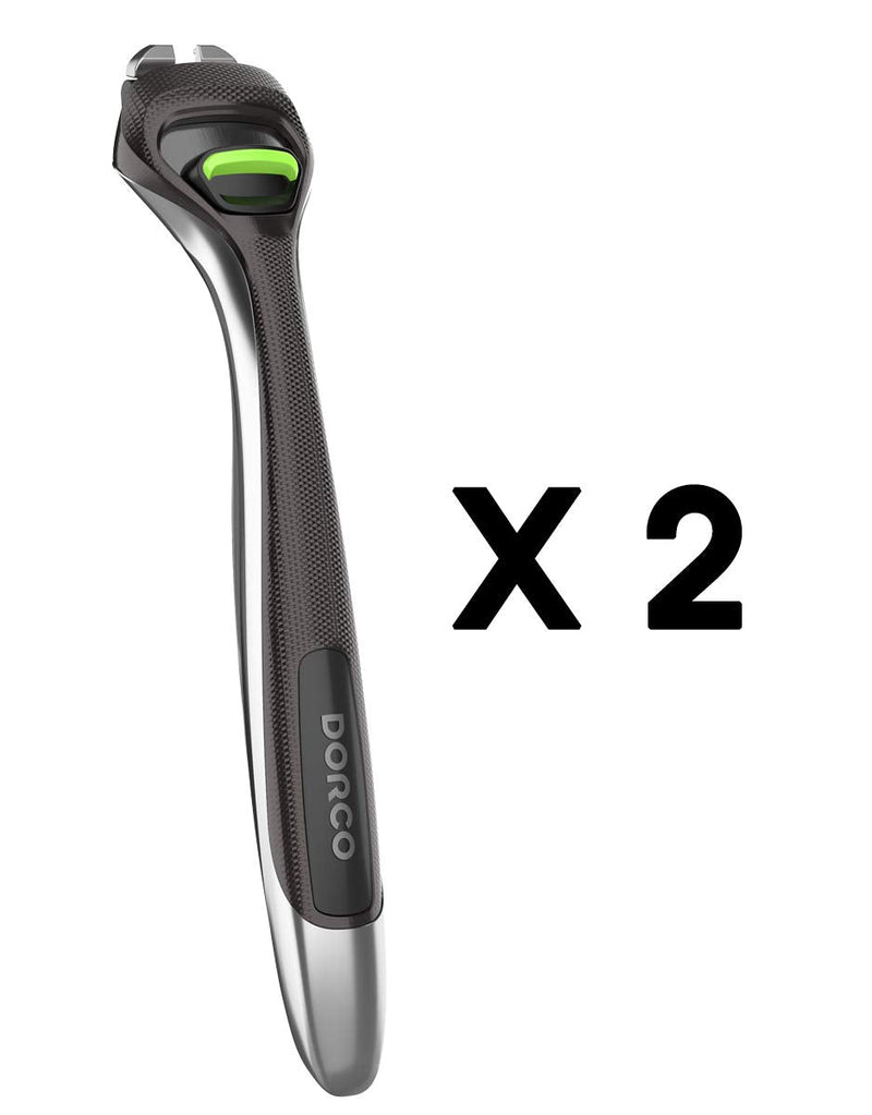 [Australia] - Dorco Pace 6 Pro - Six Blade Razor System with Trimmer - 2 Replacement Handles (Handles Only) 