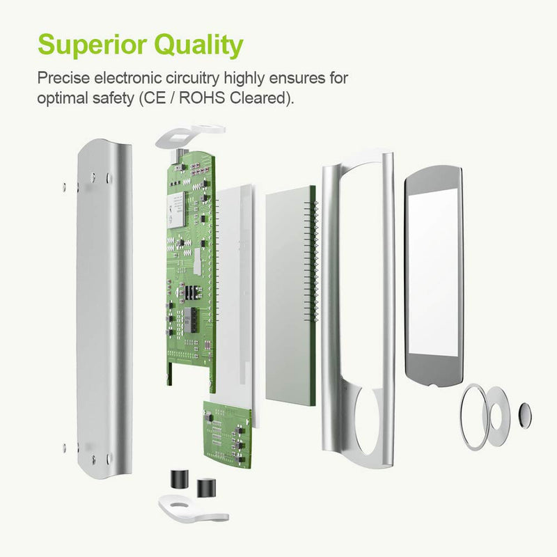 [Australia] - AUVON Rechargeable TENS Unit Muscle Stimulator, 24 Modes 4th Gen TENS Machine with 8pcs 2"x2" Premium Electrode Pads for Pain Relief A-silver 