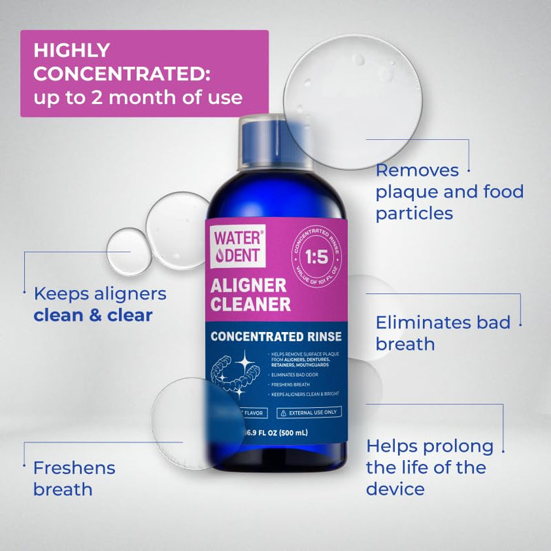 [Australia] - ALIGNER Cleaner Rinse | Concentrated | Clean INVISIALIGN, retainers, dentures, Mouth Guards | 2 Month Supply, (Pack of 1 - Value of 101 fl.oz), Alcohol Free, Minty & Fresh. Made in USA - Pack of 1 45916 Fl Oz (Pack of 1) 