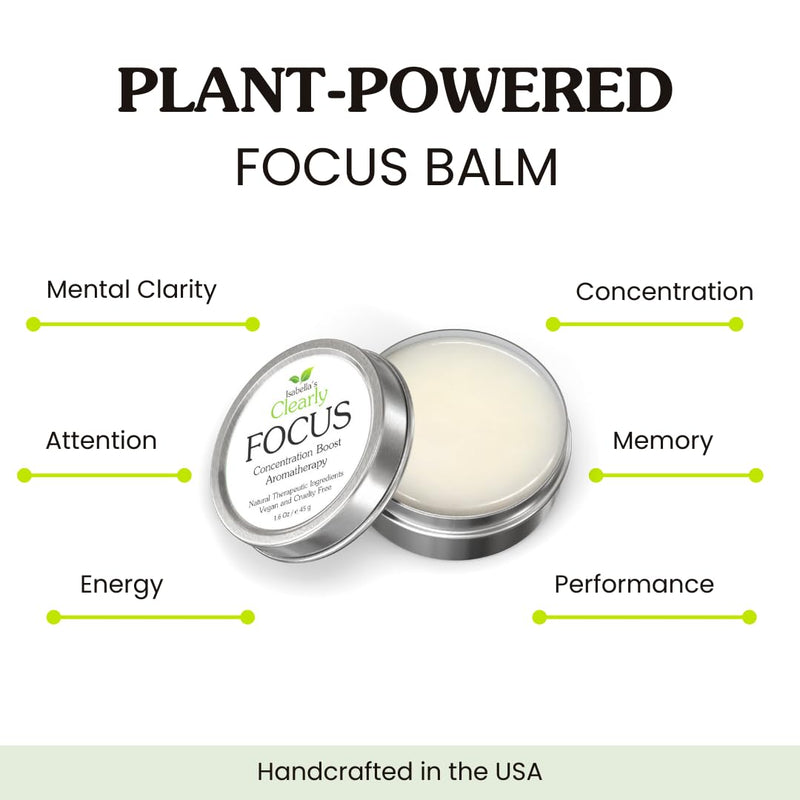 Clearly FOCUS Brain Booster Concentration Aid for Attention, Memory, Mental Clarity and Performance | Stay Sharp with an Uplifting Aromatherapy Essential Oil Brain Aid for Adults and Kids