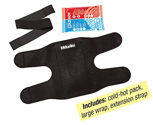 [Australia] - MUELLER Sports Medicine Reusable Cold/Hot Therapy Wrap, Ice Pack, Cold & Hot Packs for Injuries and Pain Relief, Black, Large 