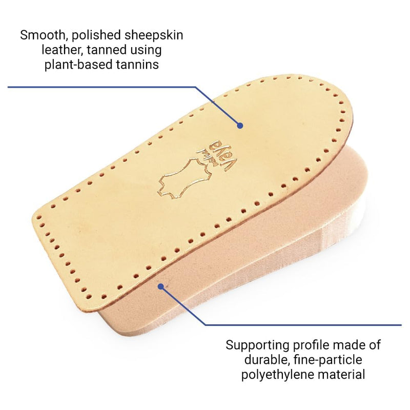 [Australia] - Vaya Medical Nivello Orthopedic Heel Raiser 10 mm Insoles Heel Raiser for Shoes Made of Sheepskin Heel Cushion Orthopedic Wedge Shoe Insoles Insoles 1 Pair Brown 41-43 