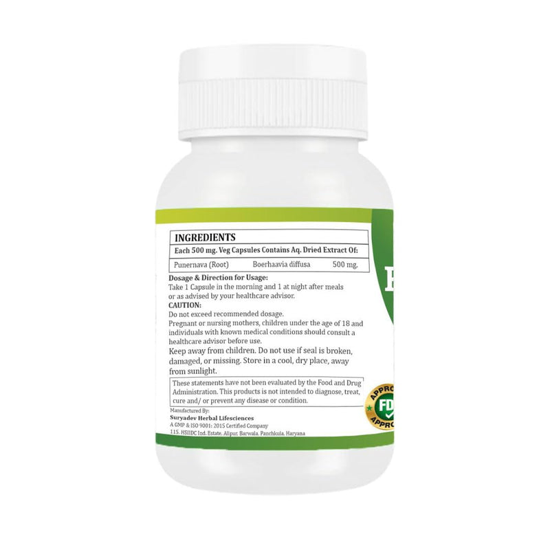 [Australia] - Punarnava Capsules (Boerhaavia Diffusa) 500mg ‚Äì 60 Veg Capsules | Herbal Wellness Supplement for Natural Kidney & Liver Support | Plant-Based Detox & Cleansing Formula | Pack of 1 