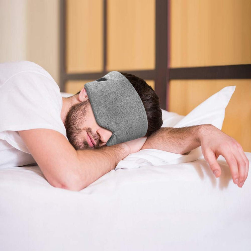[Australia] - FRESHME Cotton Sleep Eye Mask for Men - Upgrade Design Blackout Side Sleeper Eyes Cover for Night Sleeping, Large Size Wide Soft Travel Airplane Blindfold with Adjustable Velcro Strap for Work Nap A-upgraded Nose Pad 