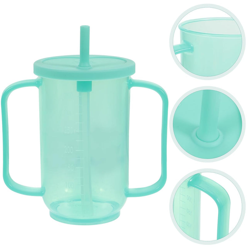 Inclined Mouth Nursing Cup for Disabled Patients Elderly and Maternity Care Spill-Proof Drinking Cup Moderate Capacity Drinking Aid for Daily Use Light Green 15x13cm