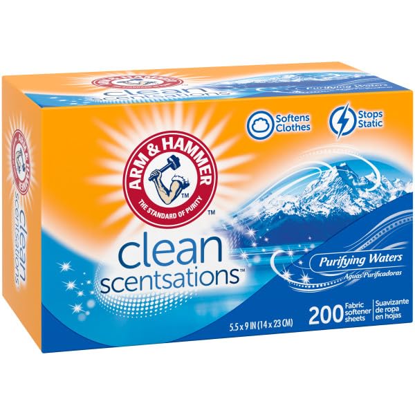 [Australia] - Arm & Hammer Fabric Softener Sheets, Purifying Waters, 200 ct 
