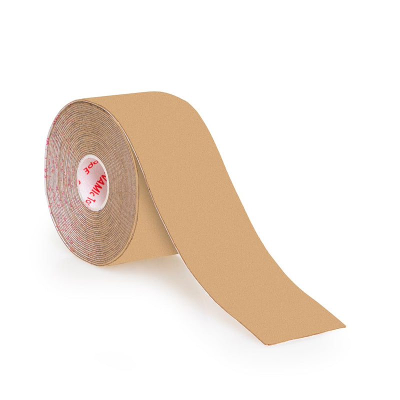 Dynamic Tape Powerband® | Ultimate Resistance & Recoil Biomechanical Support Tape | 4-Way Stretch | Latex-Free, Water-Resistant Adhesive | Plain Tan - 2"