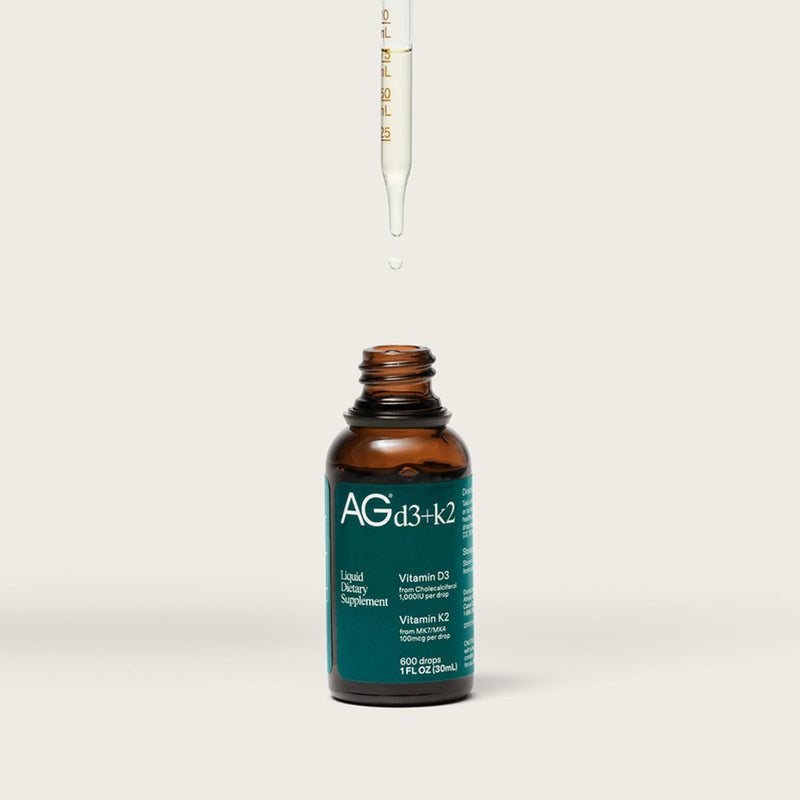 AG1 Vitamin D3 + K2 Liquid Drops | Vitamin D & K Blend | Daily Bone Support | Supports Immune, Heart, and Bone Health With Highly Bioavailable Nutrients in an Easy-to-Use, Vegan Formula 1 Fl Oz (Pack of 1)