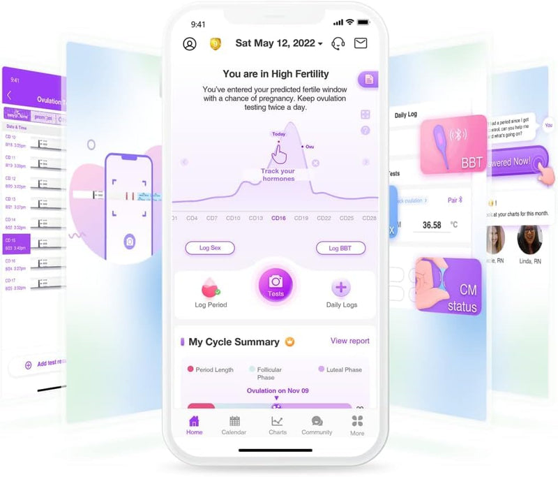[Australia] - Easy@Home Ovulation & Pregnancy Test Strips Kit: 40 Ovulation Strips and 10 Pregnancy Tests– Accurate Fertility Tracker OPK - Powered by Premom APP | 40LH + 10HCG + 50 Urine Cups 50 Count (Pack of 1) 