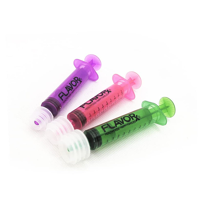 Rainbow Dose Oral Dosing Syringes | No More Medicine-Time Meltdowns! | 5 Uniquely Colored Syringes | 10ml (2tsp) Each | 3 Bottleneckers Included | New & Improved!