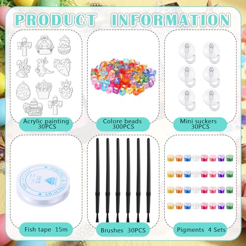 Beeveer 30 Sets Vbs Suncatchers Craft Kit DIY Window Art