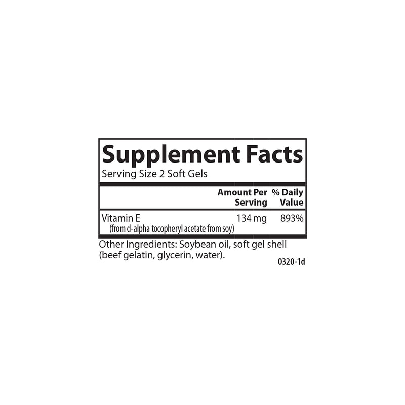 Carlson E-Gems 200 IU (134 mg), Natural-Source Vitamin E, 90 Soft Gels | Optimal Wellness