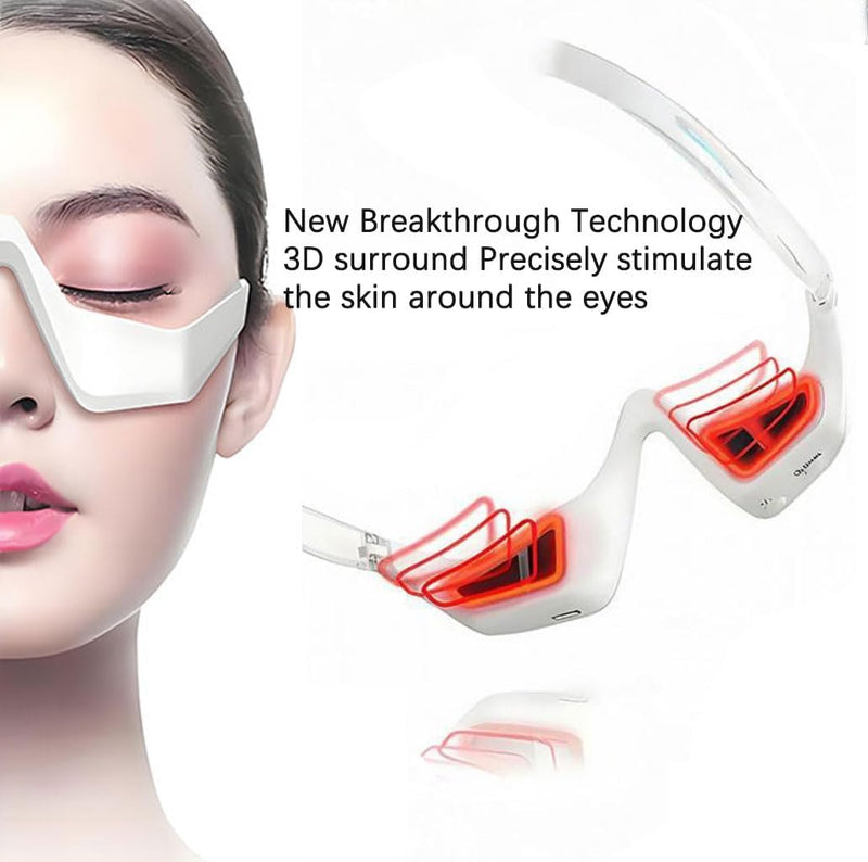 Under Eyes Red Light Therapy Eyelift Massager Glasses,Microcurrent Eye face led red light Beauty Device under Eye Massager Eyes Bag Remover for Reduce Dark Circles Puffiness Wrinkles Relax Eye Strain