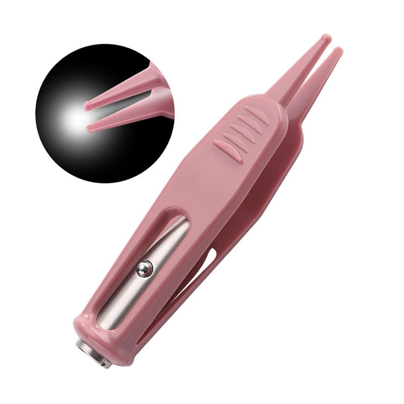 [Australia] - Infant Nose Cleaning Tweezer, Nose Tweezer with LED Light Round-Head Nose Picker Baby Cerumen Remover Nose Navel Clean Tool for Relieves Stuffy Nose 