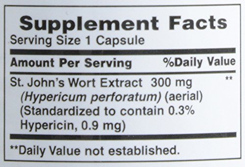 [Australia] - Nature's Bounty St. John's Wort Pills and Herbal Health Supplement, 300mg, 100 Capsules, Gelatin, Dicalcium Phosphate, Silica, Vegetable Magnesium Stearate Unflavoured 100 Count (Pack of 1) 