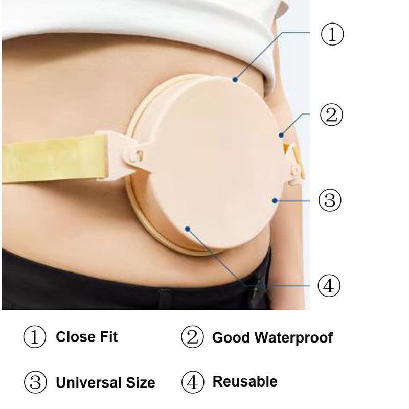 Ostomy Supplies,Stoma Ostomy Waterproof Bath Cover, Ostomy Shower Wound Protector Beige