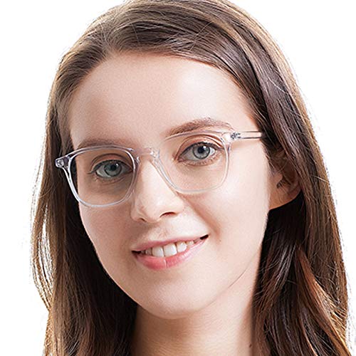 [Australia] - LNTICB Blue Light Filter Glasses Computer Glasses Gaming Safety Glasses TR90 Glasses Frame Blue Light Glasses UV Blue Blocking Super Light Reducing Eye Strain Fashion for Women Men Transparent-n1 
