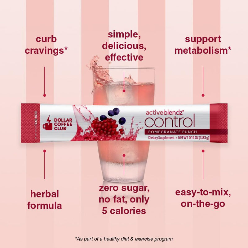 [Australia] - Javita ActiveBlendz Control Pomegranate Powder Drink - Instant Fruit Beverage Made from Grape & Pomegranate with Garcinia Cambogia & Gymnema Sylvestre for Appetite and Weight Management, 24 Pcs 1.24 Ounce (Pack of 1) 