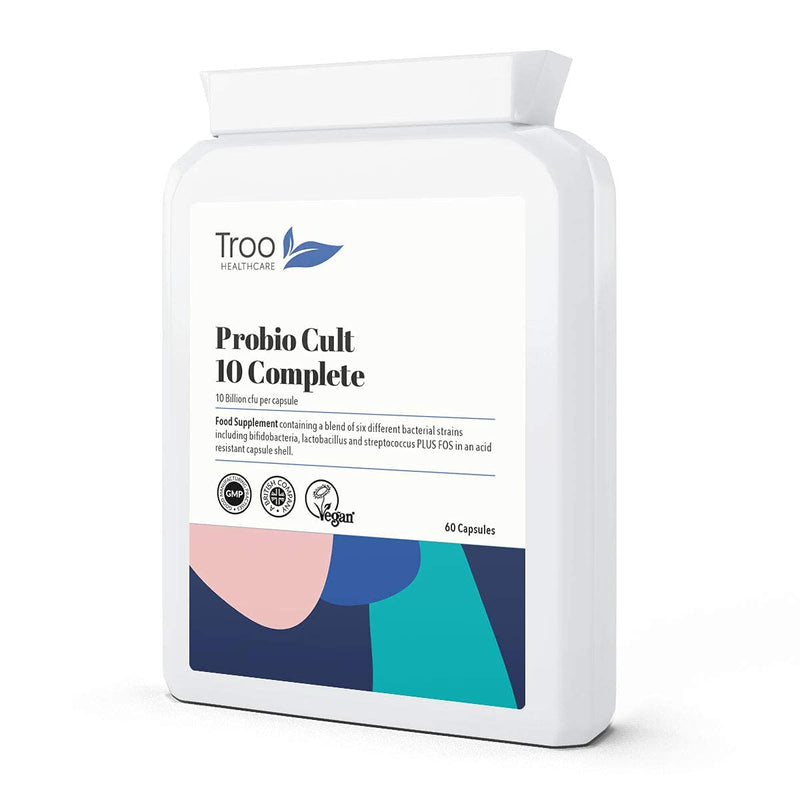 Troo Health Care Troo Acidophilus Complete Supplement - High-Strength Multi-Strain Active Live Bacteria Complex - 10 Billion CFU 60 Capsules - Suitable for Vegans