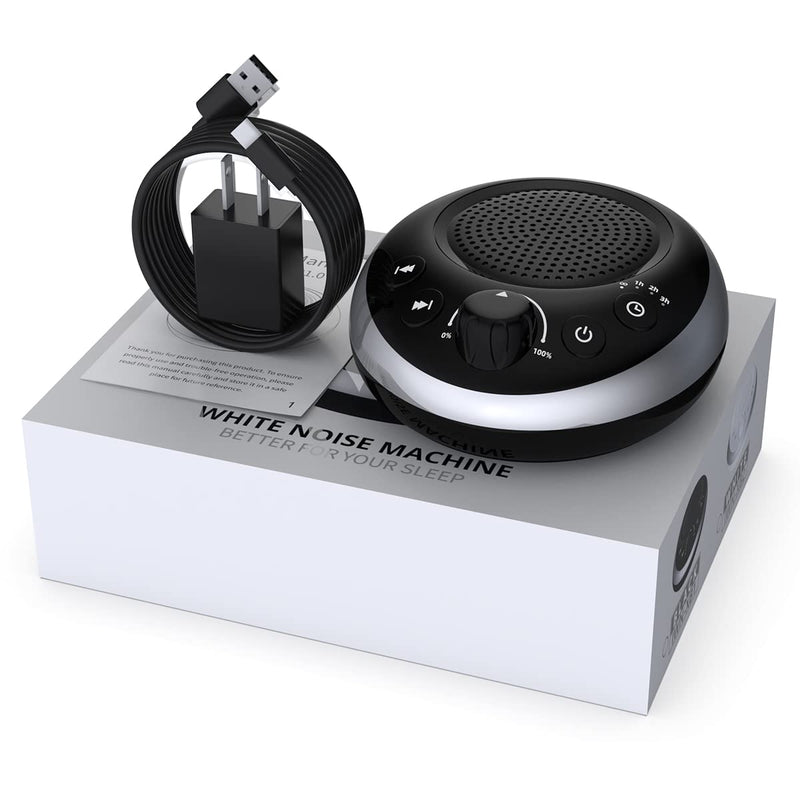 [Australia] - Loudspeakers Sound Machine Brown Noise Machine White Noise Machine Nonstop 30 Soothing Sounds for Baby Kids Adults Sleep Machine Auto-Off Timer Memory Function for Home Travel Office Black 