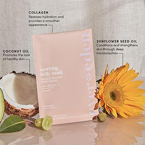 [Australia] - Evereden Soothing Belly Mask for Stretch Marks - 2nd/3rd Trimester Size | 1 count | Belly Mask for Pregnancy | Clean Pregnancy Skincare | Non-toxic and Fragrance Free 1 Count (Pack of 1) 2 / 3 Trimester 