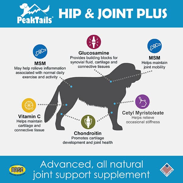 KALA HEALTH PeakTails Arthrix Plus, 90 Count Tablets, Provides Hip & Joint Support for Dogs, Formulated with Clinically Studied Ingredients, MSM, Glucosamine, Chondroitin - PawsPlanet Australia