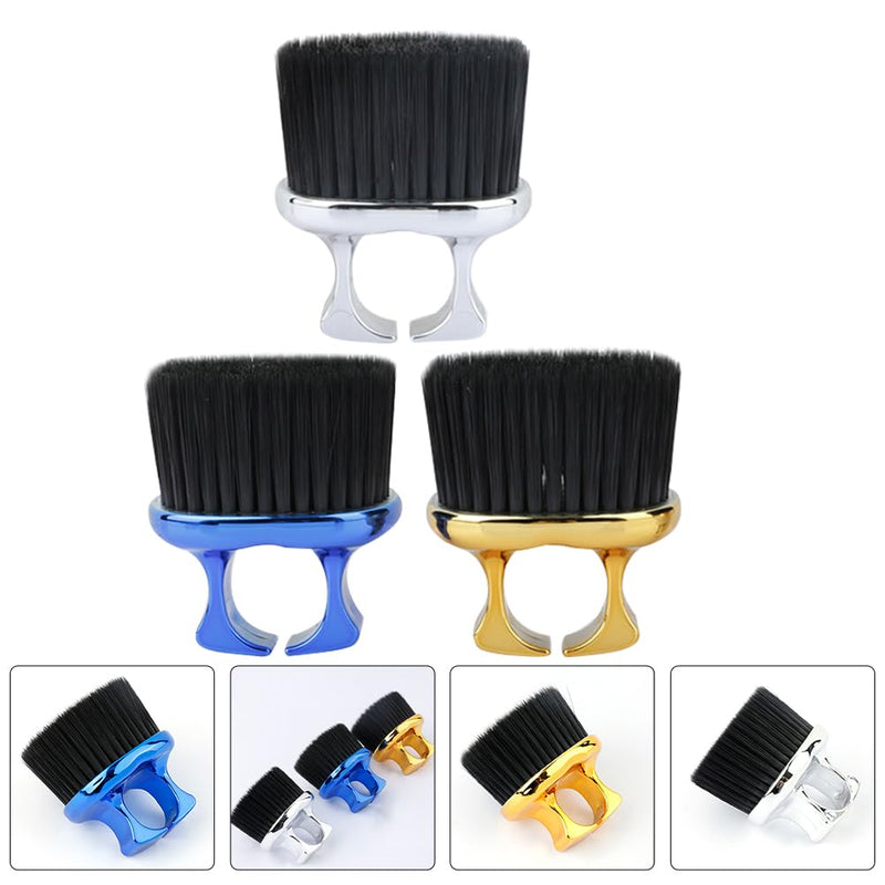 Mustaches Neck Duster Brush: 3pcs Barber Face Cleaning Hairbrush Beard Brush, Finger Brush for Barbers Men Beauty Salons Home Use