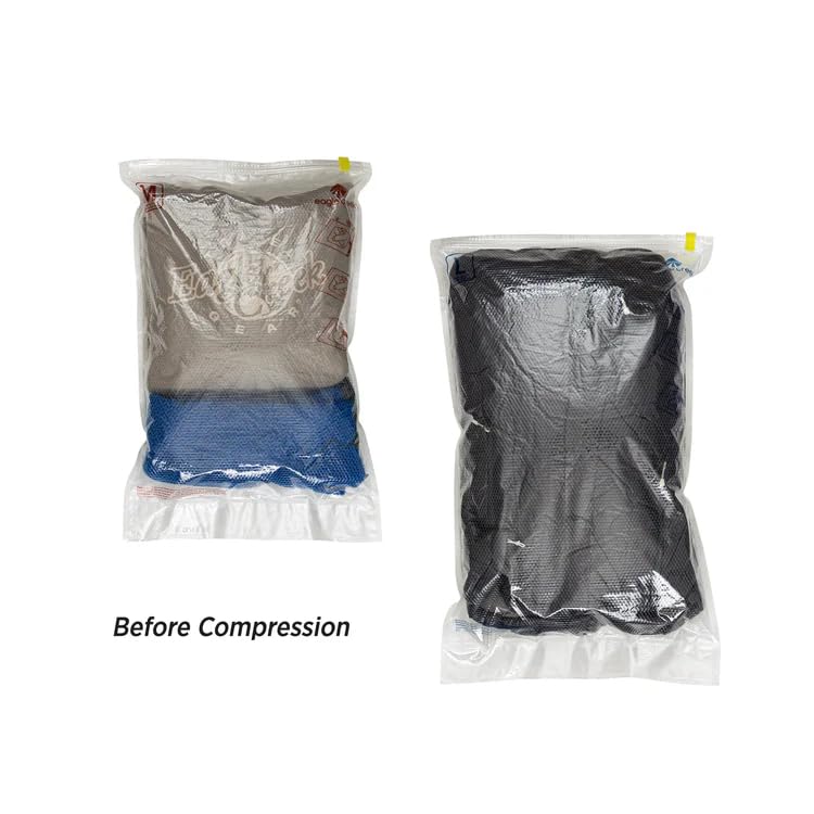 Eagle Creek Pack-It Compression Bags for Travel Set - Featuring One-Way Pressure Valve & Zip - For Efficient Travel Bag Packing - Water Resistant - Clear - Medium/Large (Pack of 2) M/L (Pack of 2)