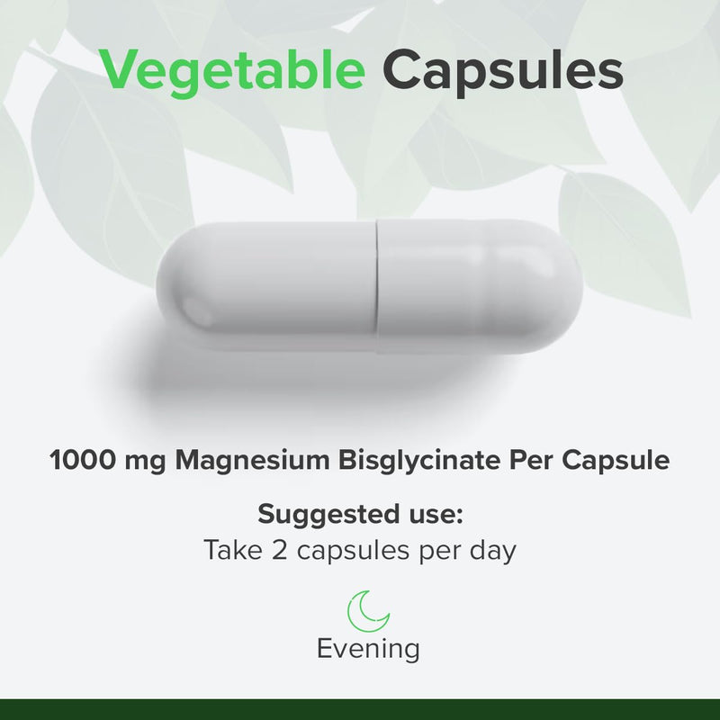 Magnesium Bisglycinate 500mg – 120 Capsules | 200mg Elemental Magnesium per Serving | High Strength Magnesium Glycinate | for Energy, Muscles & Nervous System | Vegan | Raw Powders