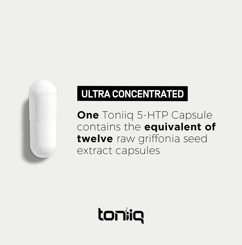 [Australia] - Toniiq Ultra High Strength 5HTP Capsules - 99%+ Highly Purified and Bioavailable - 12:1 Concentrated Extract - 200mg - 90 Veggie Capsules 