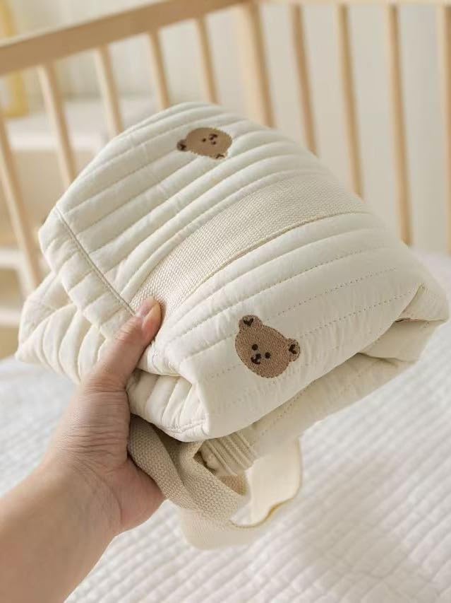 Quilted Duffle Bag for Women Teddy Bear Duffel Bags for Travel Cute Weekender Bags Baby Hospital Bag M-bear