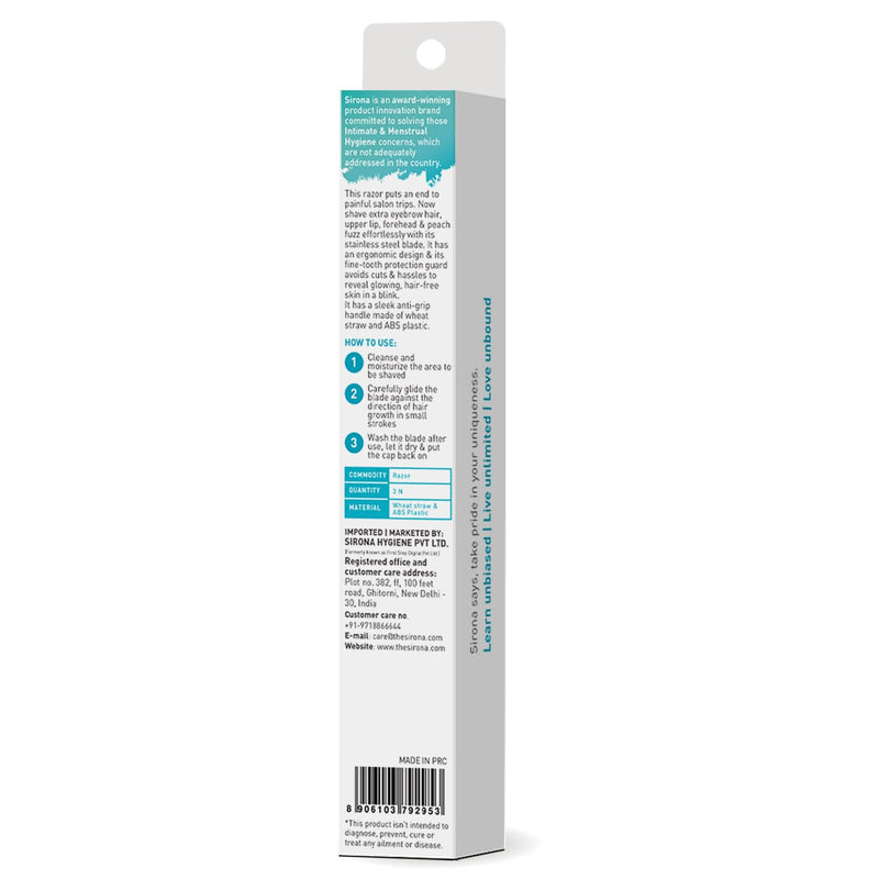 [Australia] - Sirona Blink & Glow Dermaplaning Razor for Women | Eyebrow Face Razor for Peach Fuzz & Precision Touch-Ups | Eyebrow & Facial Razor with Safety Cover - Pack of 3 3 Razors 