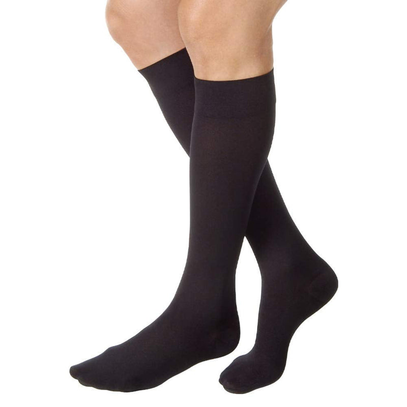 [Australia] - JOBST Relief Knee High Graduated Compression Socks 20-30mmHg - Comfortable Unisex Design - Closed Toe Large (1 Pair) Black 