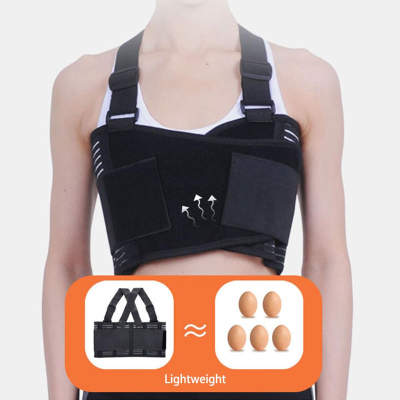 [Australia] - ORTONYX Sternum and Thorax Support Chest Brace for Men and Women - Brocken Fractured, Dislocated Cracked Ribs - Open Heart Surgery Recovery - HB5251/Black/Medium Medium (Pack of 1) Black 