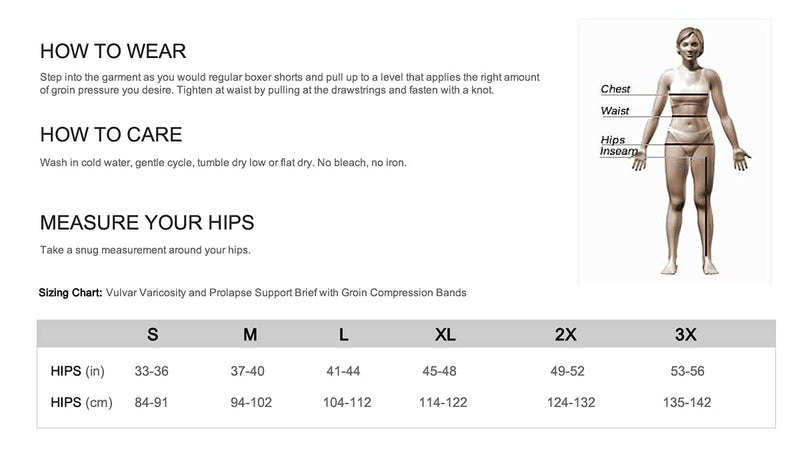 [Australia] - Vulvar Varicosity and Prolapse Support Boy-Leg Brief with Groin Compression Bands - 523 Medium White 