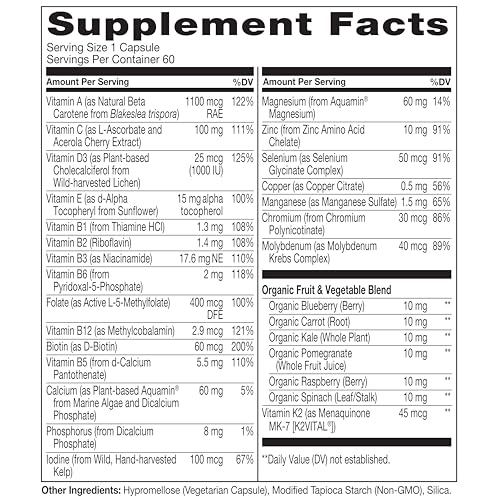 NATURELO One Daily Multivitamin for Men 50+, 60 Capsules and One Daily Multivitamin for Women 50+ (Iron Free), 60 Capsules Bundle - 2 Month Supply