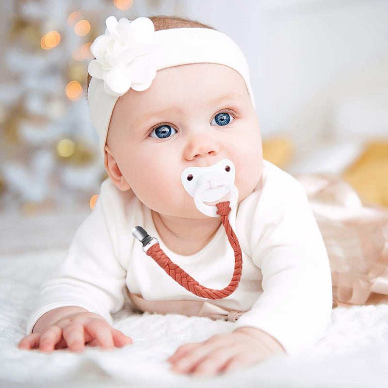 [Australia] - Pacifier Clip for Boys and Girls, 6 Pack Baby Pacifier Holder Leash 100% Handmade Braided Fits All Pacifiers & Teething Toys Modern Unisex Baby Gift Colorful 