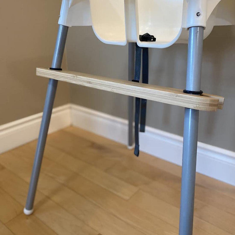 High Chair Footrest, Adjustable Height Natural Bamboo Baby Highchairs Pedal, Suitable for IKEA Antilop High Chair Footstool