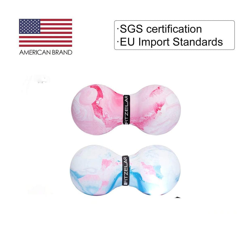 [Australia] - Double Lacrosse Massage Ball for Myofascial Release, SGS Certification, Massage Deep Tissue for Waist Back Feet, Trigger Point Therapy, Muscle Knots, Peanut Massage Ball for Muscle Pain Blue 