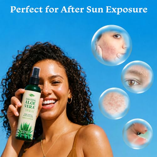 Green Leaf Naturals Aloe Vera Gel, After Sun Care for Face, Skin & Hair, Cold Pressed, Smooth Gel, Made in USA, Fast-Absorbing, Non-Sticky Formula with Vitamin C, 12 oz 12 Ounce (Pack of 1)