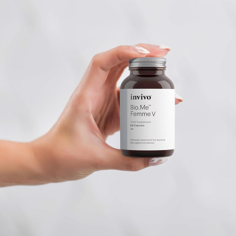 Invivo Bio.Me Femme V - 3 Billion CFU Probiotic Capsule Supplement for Women - Vaginal Probiotic Supplement with 5 Unique Strains of Healthy Bacteria for Microbiome - 60 Capsules
