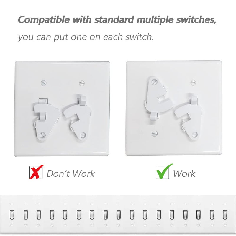 [Australia] - Toggle Light Switch Guard, ILIVABLE Child Proof Switch Plate Cover Rotary Lock Protects Your Lights from being Accidentally Turned On or Off by Children and Adults (White, 2 Pack) 
