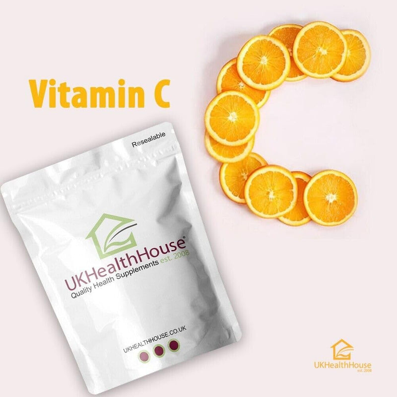 UKHealthHouse Vitamin C Powder (500g) – High Strength Sodium Ascorbate Powder – 100% Pure Buffered Vitamin C, Non-GMO, Vegan Sodium Supplement, Pharmaceutical Food Grade 500 g (Pack of 1)