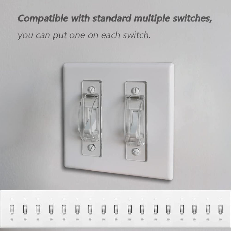 [Australia] - Wall Switch Guard, ILIVABLE Child Proof Light Switch Plate Covers Protects Your Lights from being Accidentally Turned On or Off by Children and Adults (Clear, 2 Pack) 