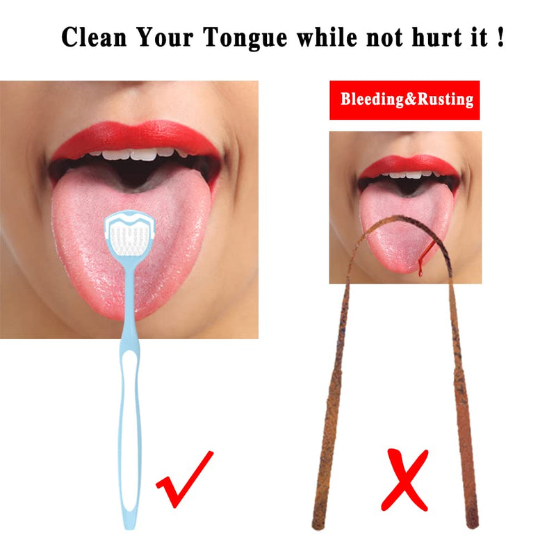[Australia] - Soft Tongue Brush Scraper Cleaner Helps Fight Bad Breath Clean Your Tongue Without Hurt Pack Of 4 (GREEN PURPLE BLUE PINK) GREEN PURPLE BLUE PINK 