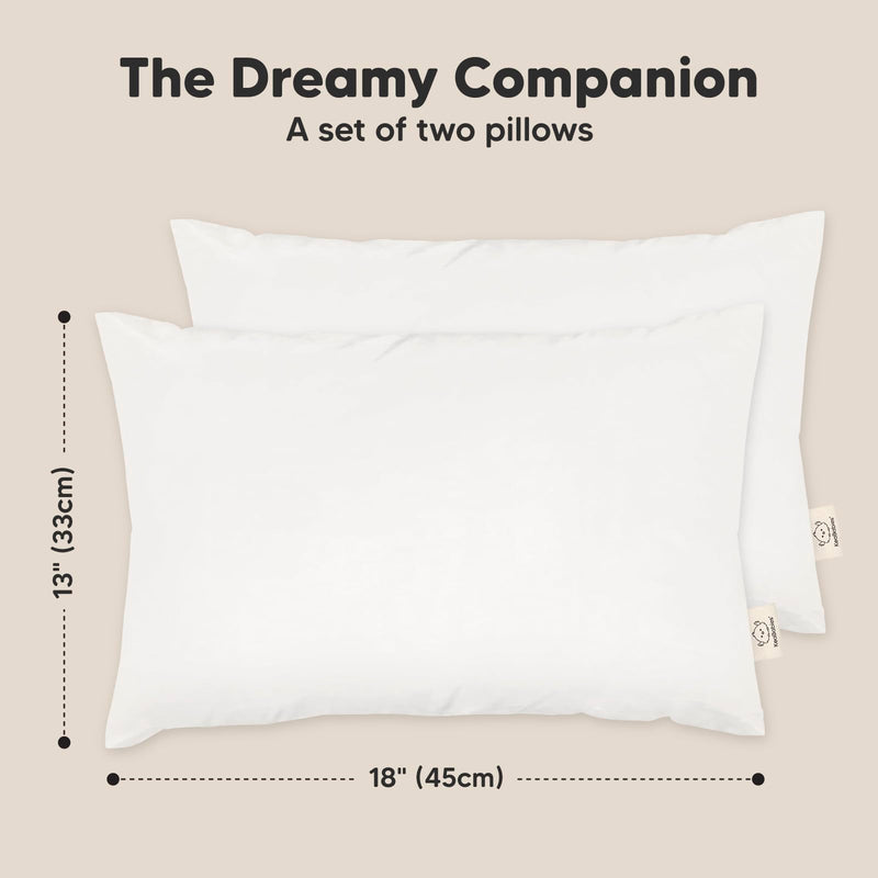 [Australia] - KeaBabies 2-Pack Toddler Pillow - Soft Organic Cotton Toddler Pillows for Sleeping, 13X18 Small Pillow for Kids,Kids Pillows for Sleeping,Kids Pillow for Travel,School, Nap,Age 2 to 5 (Soft White) Soft White 2-Pack, Standard 