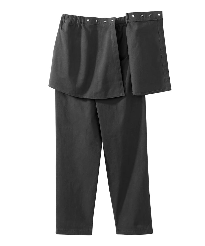 [Australia] - Silverts Men's Open Back Magnetic Fly Pants - Adaptive Clothing for Elderly - Senior Dressing Mobility Aid for Disabled Large Black 