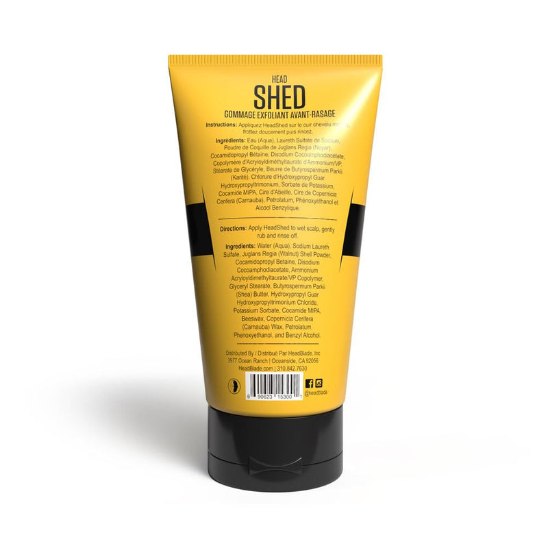 [Australia] - HeadBlade HeadShed Men's Exfoliating Scrub - 5 oz - Face Wash & Cleanser - Removes Dead Skin and Preps for Great Shave 